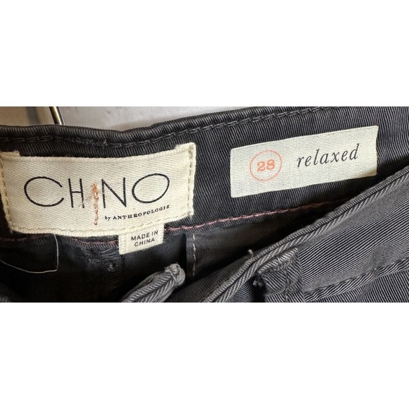 Anthropologie Chino Sz 28 Relaxed Straight Mid Rise Stripe Pants Aztec Boho - Picture 3 of 5